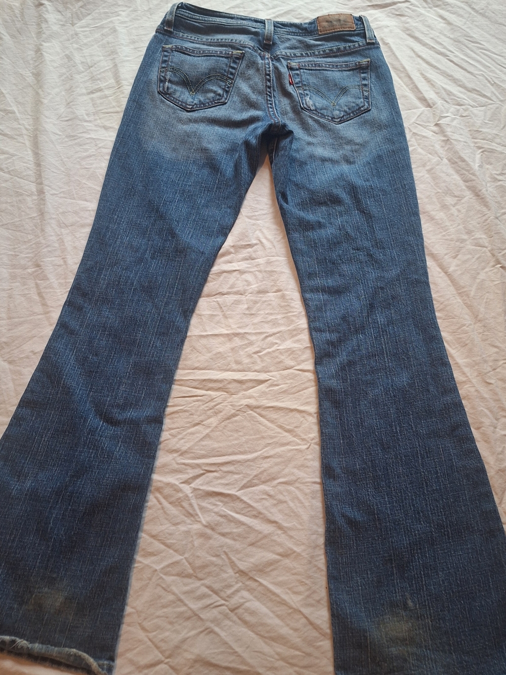 Vtg Y2K Levis 518 Superlow Bootcut Jeans 3M Medium Wash Distressed Denim 2006